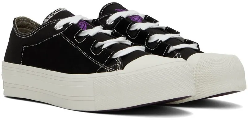 NEEDLES Black Asymmetric Ghillie Sneakers (KP043-NO SKIRT)
