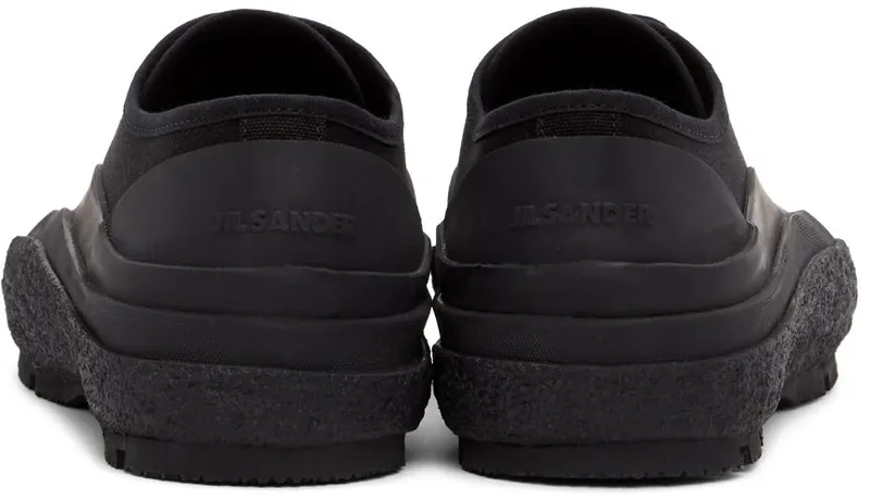 Jil Sander Black Canvas Low-Top Sneakers (JI37520A_15605)