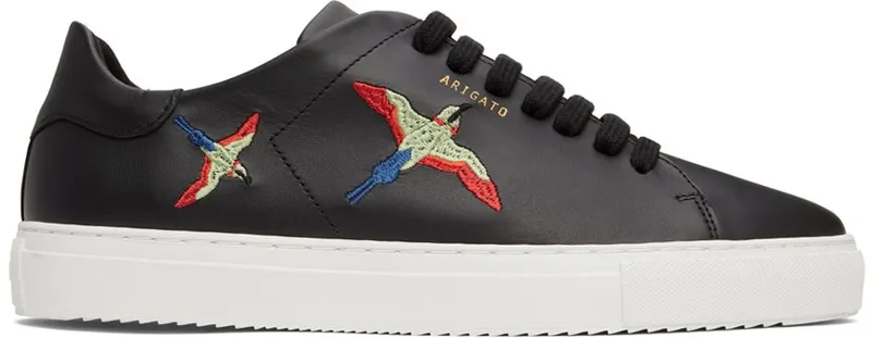 Axel Arigato Black & White Clean 90 Bee Birds Sneakers (28744)