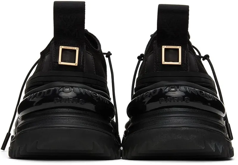 Wooyoungmi Black Double Lace Low-Top Sneakers (W221SU02)