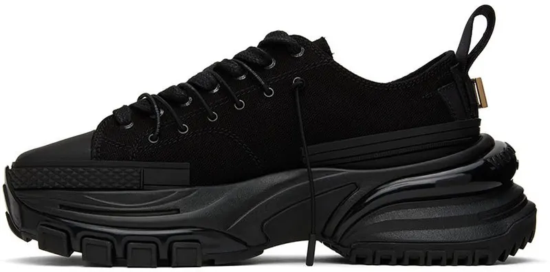 Wooyoungmi Black Double Lace Low-Top Sneakers (W221SU02)