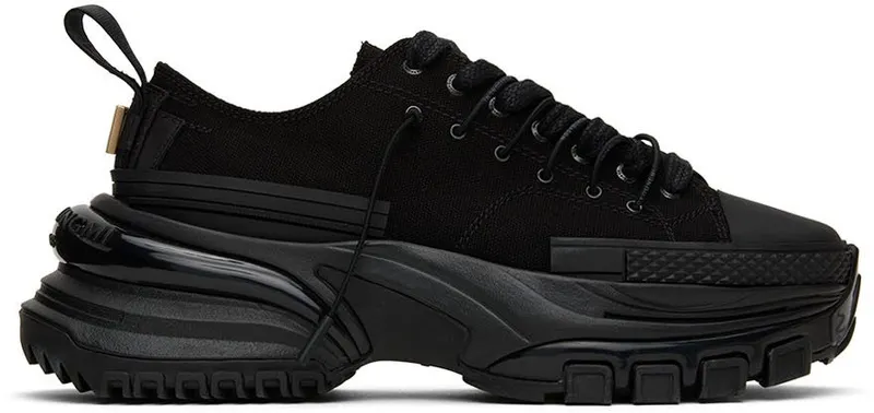 Wooyoungmi Black Double Lace Low-Top Sneakers (W221SU02)