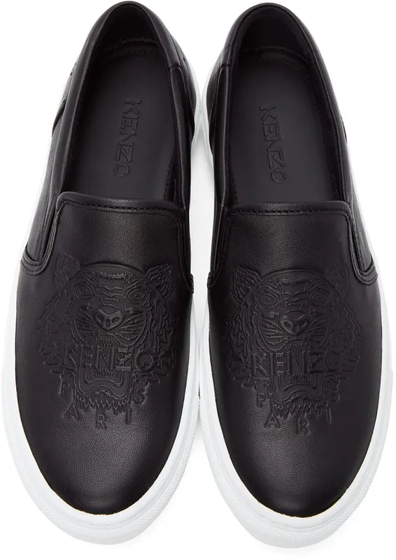 Kenzo Black K-Skate Slip-On Sneakers (FB55SN100L73)