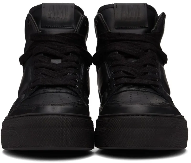 AMI Alexandre Mattiussi White Leather Ami de Cœur High-Top Sneakers (USN415.857)