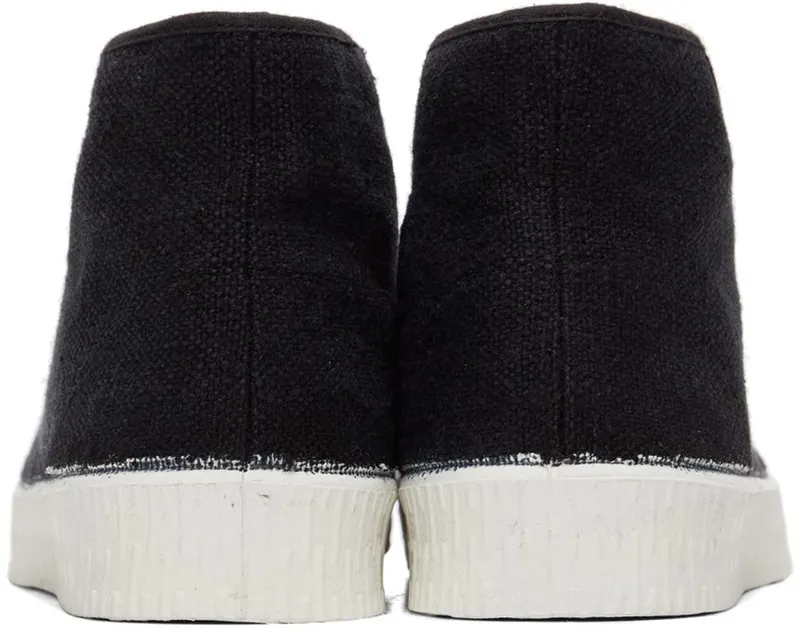 Spalwart Black Linen Special Mid Sneakers (34051109999)