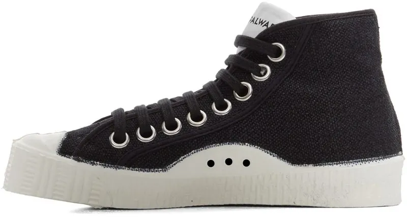 Spalwart Black Linen Special Mid Sneakers (34051109999)