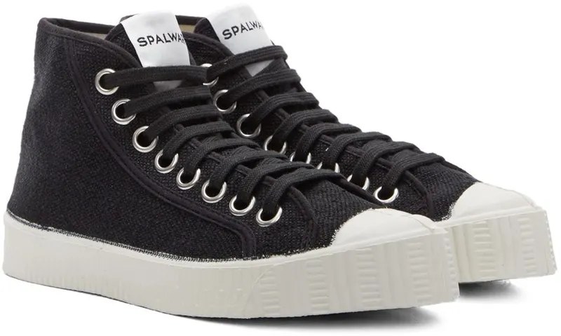 Spalwart Black Linen Special Mid Sneakers (34051109999)