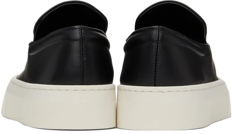 The Row Black Leather Marie H Slip-On Sneakers (F1179-N60)