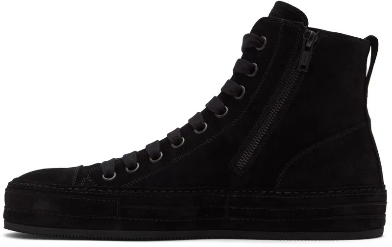 Ann Demeulemeester Black Suede Raven Sneakers (2201-M-N01-375-099)