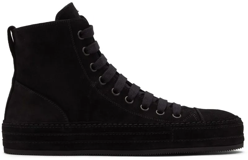 Ann Demeulemeester Black Suede Raven Sneakers (2201-M-N01-375-099)