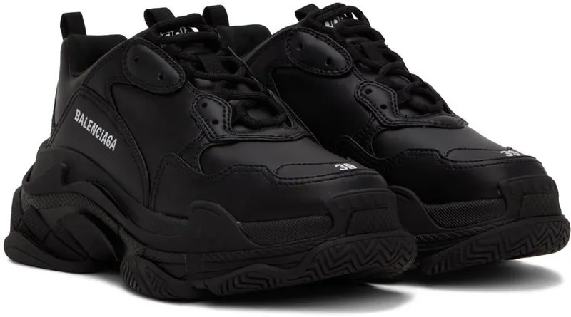Balenciaga Black Triple S Low-Top Sneakers (536737-W2FA5-1000)