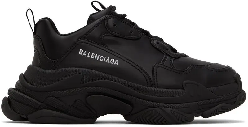 Balenciaga Black Triple S Low-Top Sneakers (536737-W2FA5-1000)