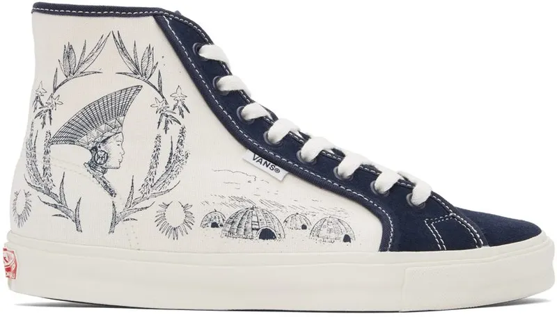 Vans Blue & White Sarah Andelman Edition OG Style 24 Sneakers (VN0000S8DTQ1)