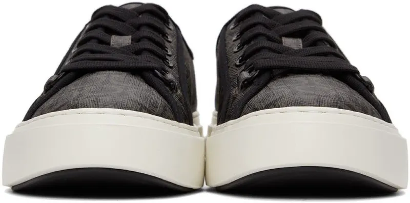 Salvatore Ferragamo Grey & Black Gancini Sneakers (717990 02B342003)