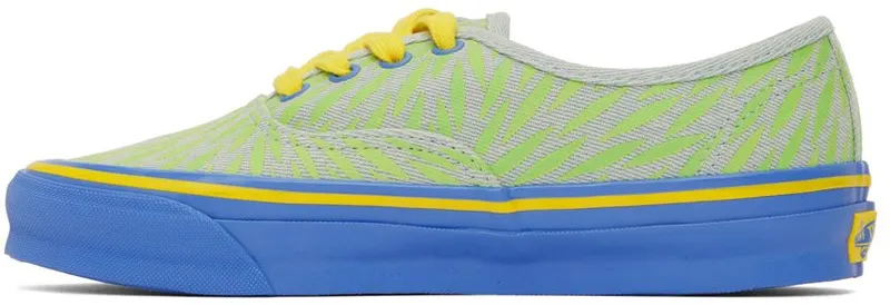 Vans Grey & Green Vault OG Authentic LX Low Sneakers (VN0A4BV9BCF1)