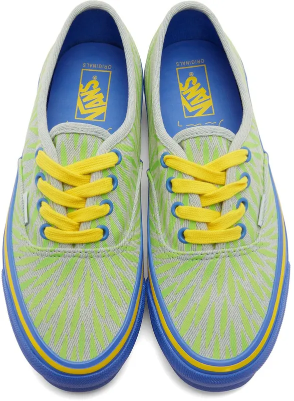 Vans Grey & Green Vault OG Authentic LX Low Sneakers (VN0A4BV9BCF1)