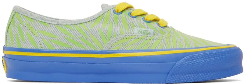 Vans Grey & Green Vault OG Authentic LX Low Sneakers (VN0A4BV9BCF1)