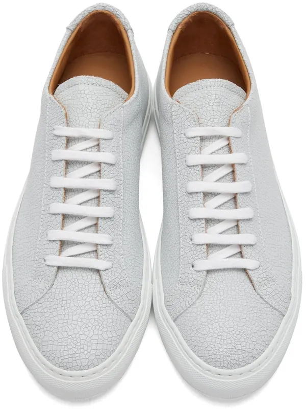 Common Projects Grey Cracked Achilles Sneakers (ARTICLE 2333)