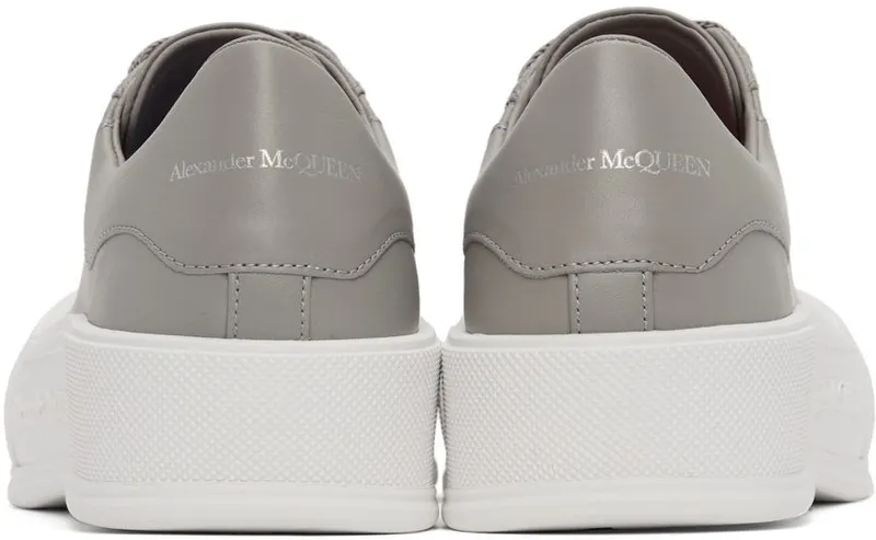 Alexander McQueen Grey Leather Deck Lace-Up Plimsoll Sneakers (667245WIAB6)