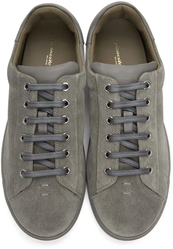Gianvito Rossi Grey Suede Low-Top Sneakers (S26340-M1GRE-SUE)
