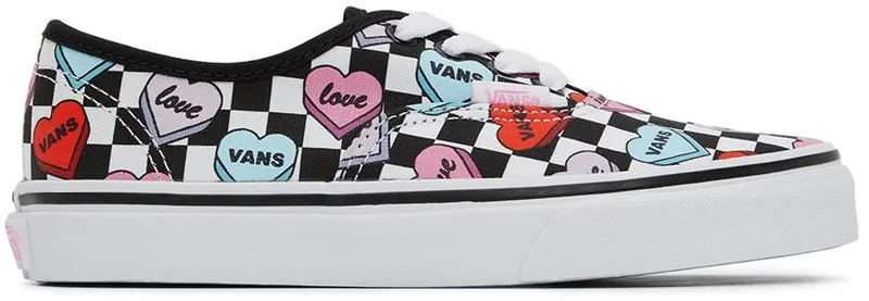 Vans Kids Black & White Candy Hearts Authentic Little Kids Sneakers (VN0A3UIVABY1)