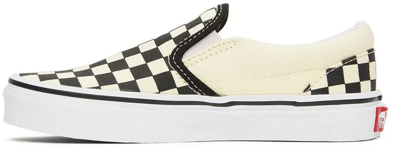 Vans Kids Black & White Checkerboard Classic Slip-On Little Kids Sneakers (VN000ZBUEO11)
