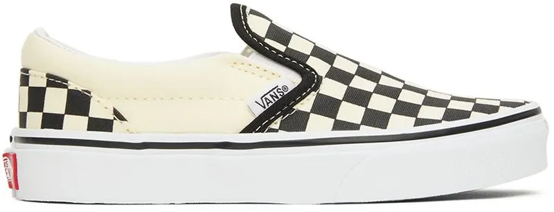 Vans Kids Black & White Checkerboard Classic Slip-On Little Kids Sneakers (VN000ZBUEO11)