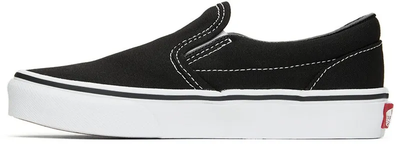 Vans Kids Black Classic Slip-On Little Kids Sneakers (VN000ZBU6BT1)