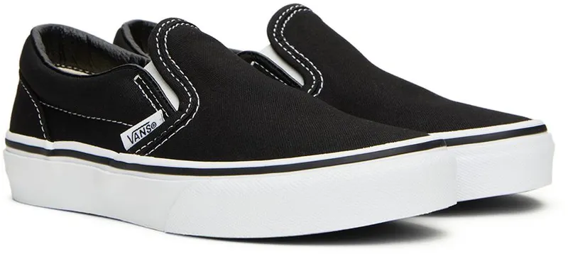 Vans Kids Black Classic Slip-On Little Kids Sneakers (VN000ZBU6BT1)