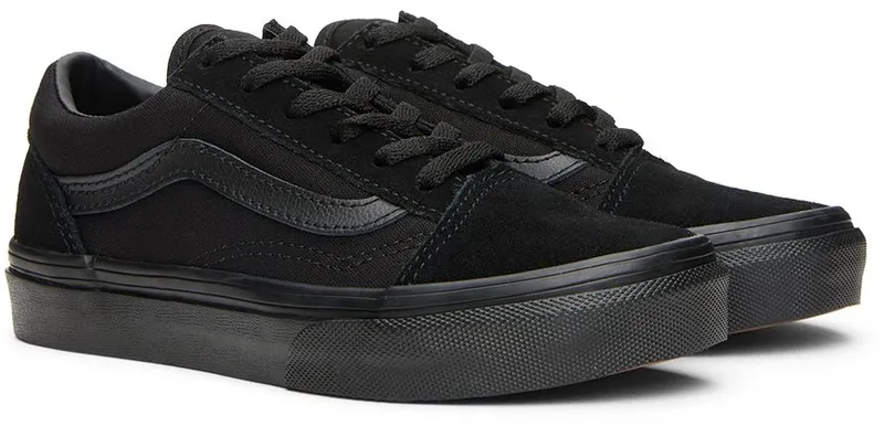 Vans Kids Black Old Skool Little Kids Sneakers (VN000W9TENR1)