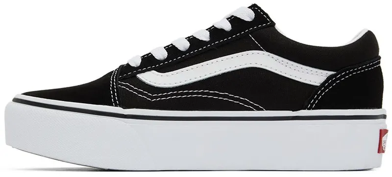 Vans Kids Black Old Skool Platform Little Kids Sneakers (VN0A3TL36BT1)