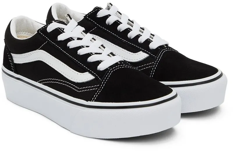 Vans Kids Black Old Skool Platform Little Kids Sneakers (VN0A3TL36BT1)