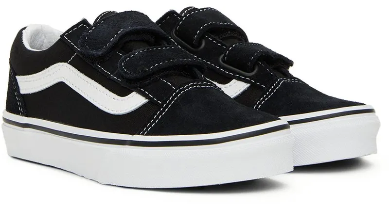 Vans Kids Black Old Skool V Little Kids Sneakers (VN000VHE6BT1)