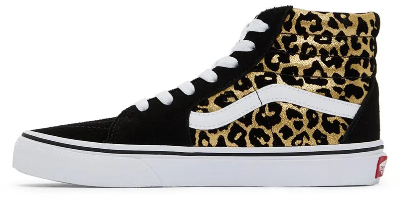Vans Kids Gold & Black Leopard Sk8-Hi Big Kids Sneakers (VN0A4UI2ABS1)