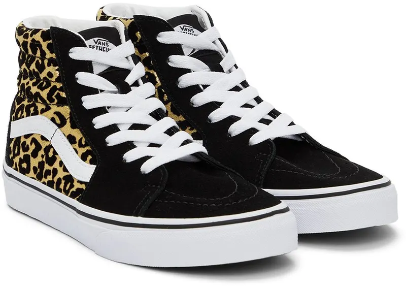 Vans Kids Gold & Black Leopard Sk8-Hi Big Kids Sneakers (VN0A4UI2ABS1)