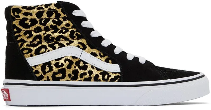 Vans Kids Gold & Black Leopard Sk8-Hi Big Kids Sneakers (VN0A4UI2ABS1)