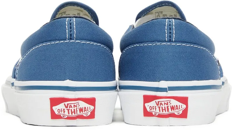 Vans Kids Navy Classic Slip-On Little Kids Sneakers (VN000ZBUNWD1)