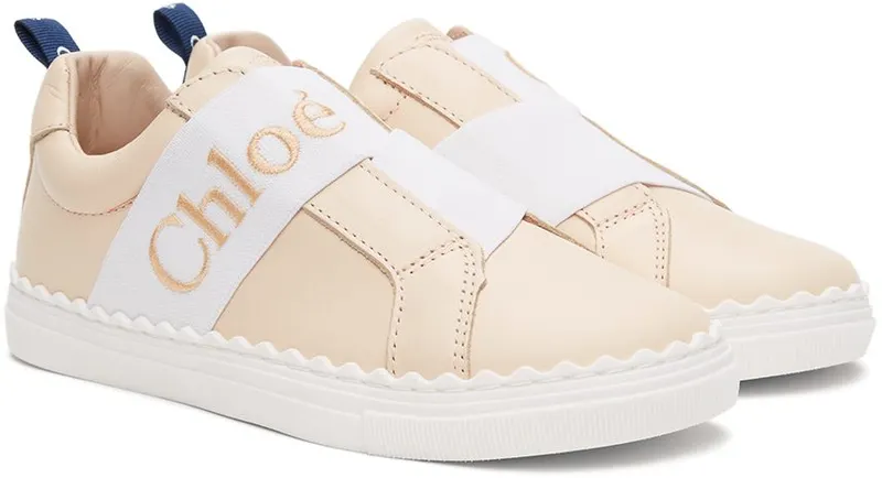 Chloé Kids Pink Leather Lauren Sneakers (C19147)