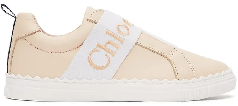 Chloé Kids Pink Leather Lauren Sneakers (C19147)