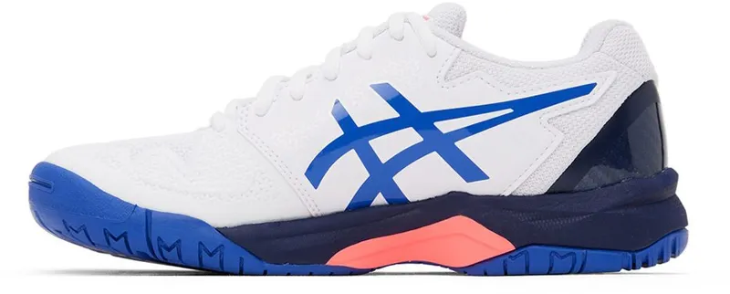 Asics Kids White & Blue Gel-Resolution 8 Big Kids Sneakers (1044A018-107)
