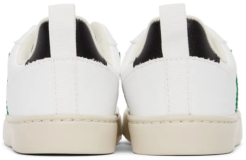 VEJA Kids White & Green Vegan V-10 Lace-Up Sneakers (CX0711928)
