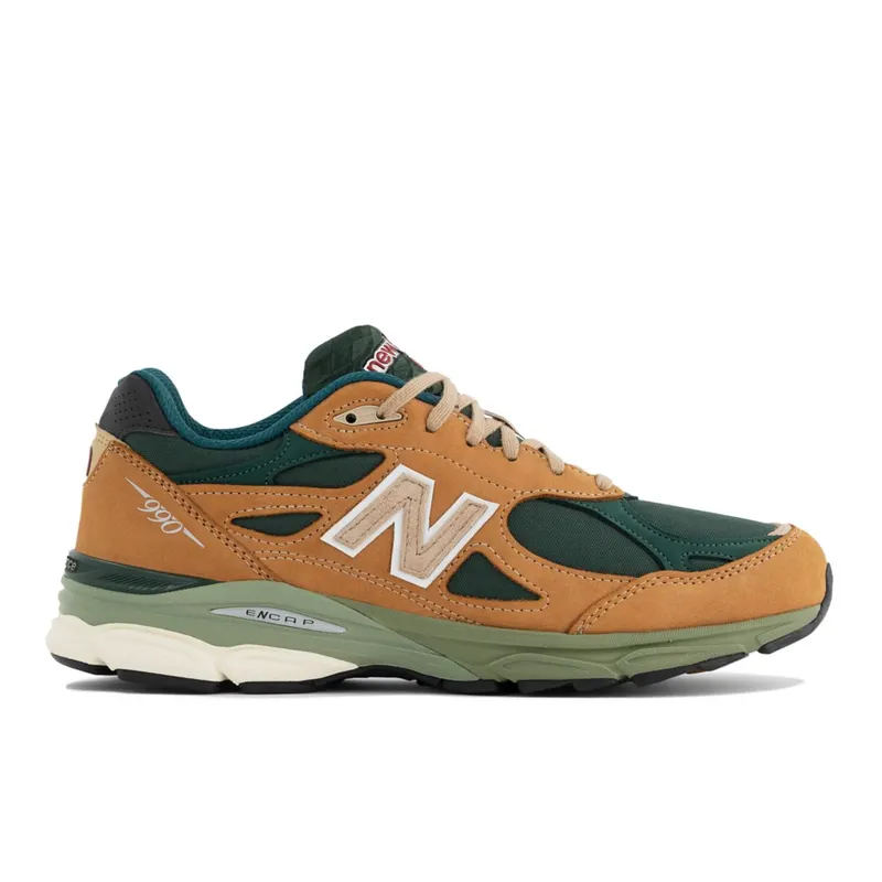New Balance Made in USA 990v3 Tan / Green (MR990V3-46098)