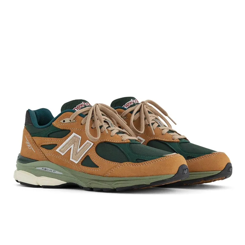 New Balance Made in USA 990v3 Tan / Green (MR990V3-46098)