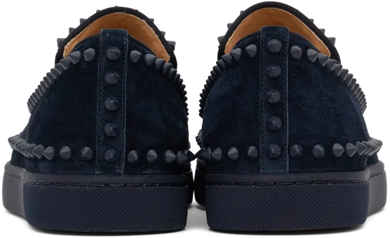Christian Louboutin Navy Pik Boat Mens Flat Sneakers (1130280)