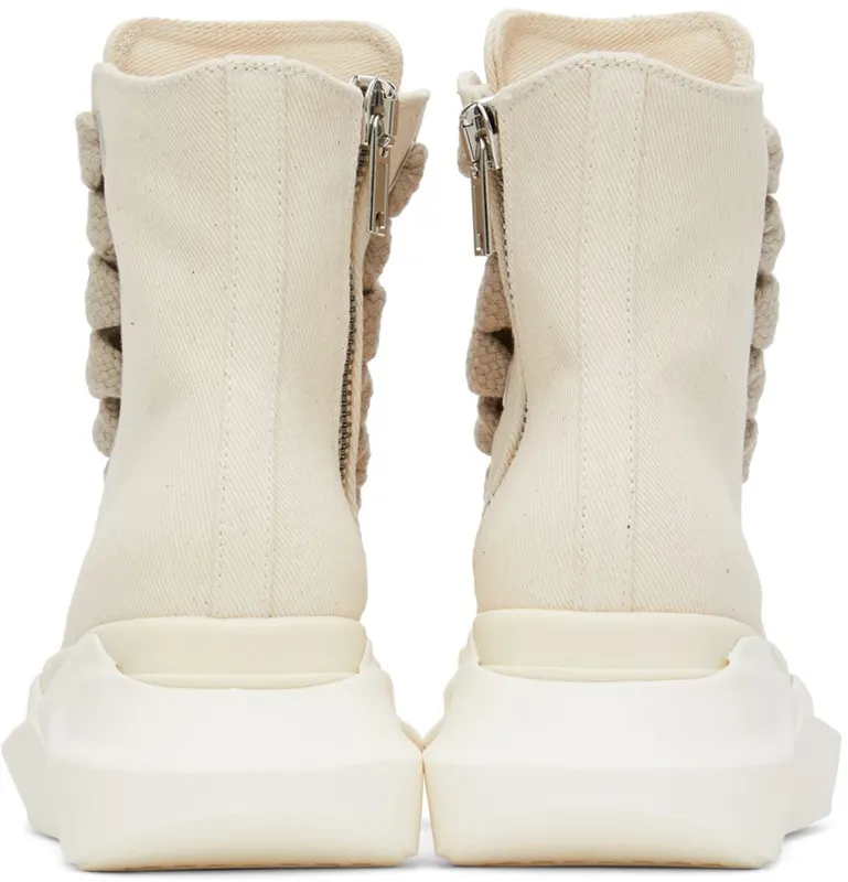 Rick Owens Drkshdw Off-White Abstract High-Top Sneakers (DS01B7840 DMNW1)
