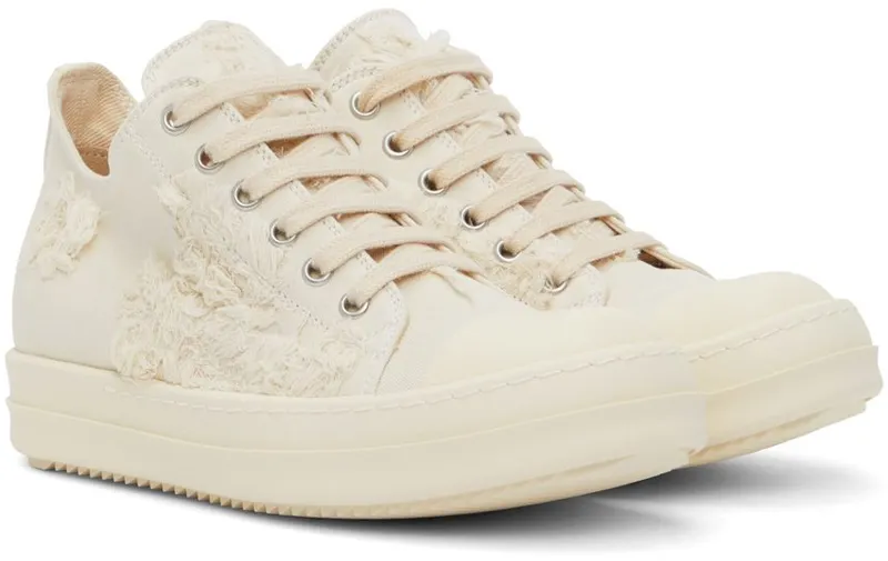 Rick Owens Drkshdw Off-White Distressed Sneakers (DS01B7802 SLHN)