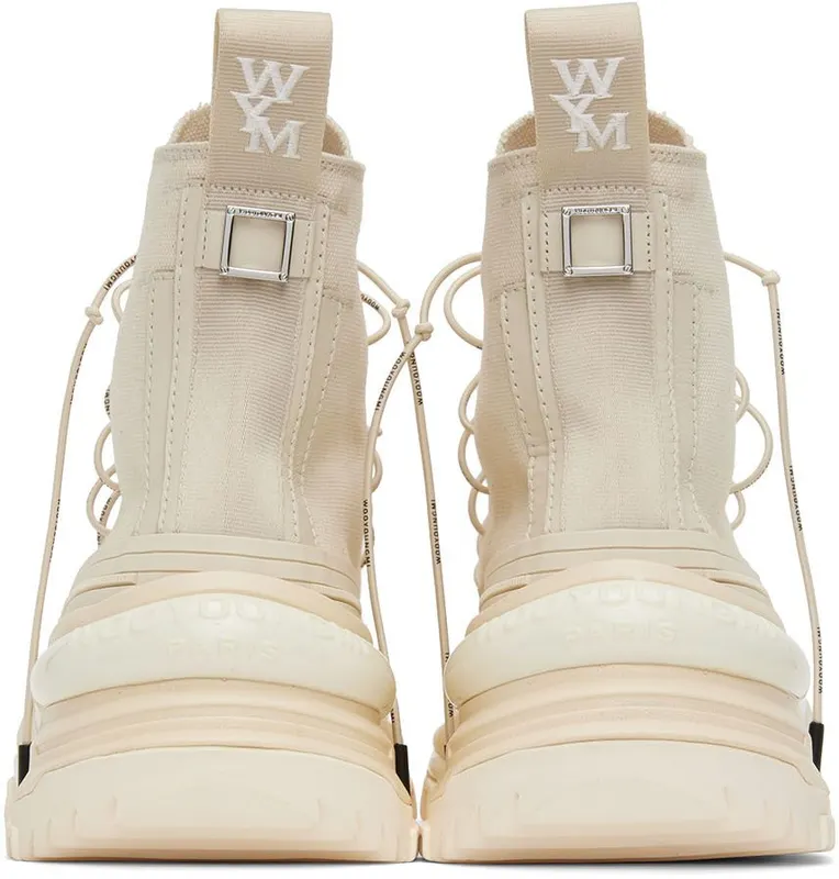 Wooyoungmi Off-White Double Lace High-Top Sneakers (W221SU01)