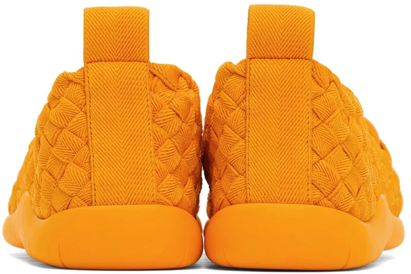 Bottega Veneta Orange Intrecciato Low Sneakers (651306 V0GV1)