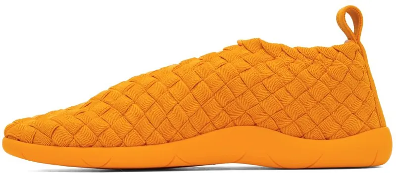 Bottega Veneta Orange Intrecciato Low Sneakers (651306 V0GV1)