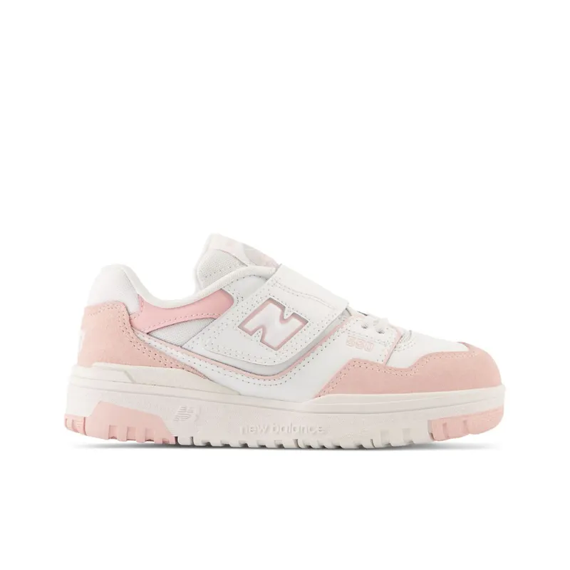 New Balance 550 Bungee Lace with Top Strap White / Pink Haze (PHB550V1-40844)